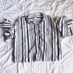 Button Down Shirt with ruffled sleeves